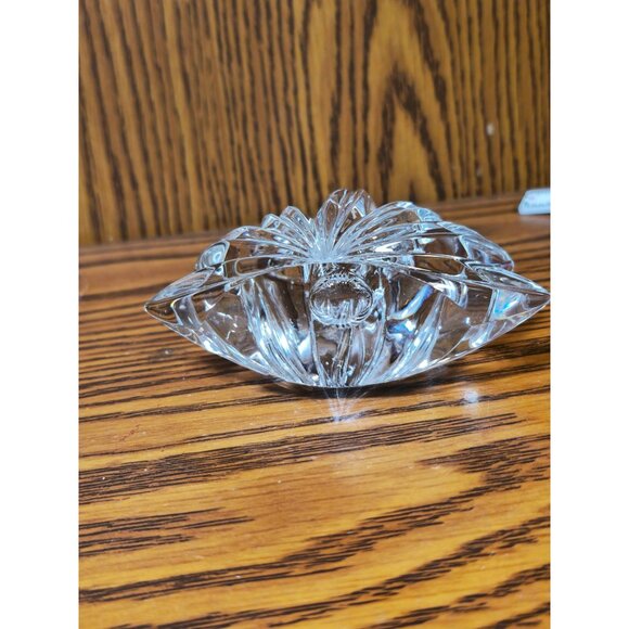 Vintage Clear Crystal Lotus Flower Candle Holder - Picture 8 of 9